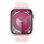 Apple Watch Series 9, 45мм корпус из алюминия Розового цвета, спортивный ремешок Нежно-розового цвета