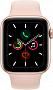 Apple Watch Series 5, 40 мм, корпус из алюминия золотого цвета, ремешок цвета «розовый песок"