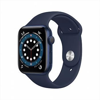 Apple Watch Series 6, 44 мм, корпус из алюминия синего цвета, спортивный ремешок «тёмный ультрамарин»