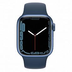 Apple Watch Series 7, 41 мм корпус из алюминия Синего цвета, спортивный ремешок цвета «Синий омут»