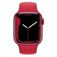 Apple Watch Series 7, 45 мм корпус из алюминия цвета (PRODUCT)RED, спортивный ремешок цвета «Красный»