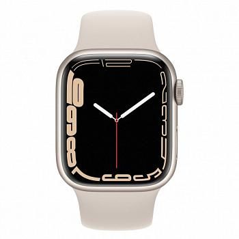 Apple Watch Series 7, 45 мм корпус из алюминия цвета «Сияющая звезда», спортивный ремешок цвета «Сияющая звезда»