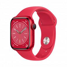 Apple Watch Series 8, 45 мм корпус из алюминия цвета (PRODUCT)RED, спортивный ремешок красного цвета