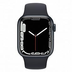 Apple Watch Series 7, 41 мм корпус из алюминия цвета «Тёмная ночь», спортивный ремешок цвета «Тёмная ночь»