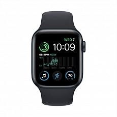 Apple Watch SE, 40 мм, корпус из алюминия цвета «серый космос», спортивный ремешок цвета «тёмная ночь»
