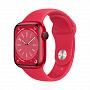 Apple Watch Series 8, 41 мм корпус из алюминия цвета (PRODUCT)RED, спортивный ремешок красного цвета