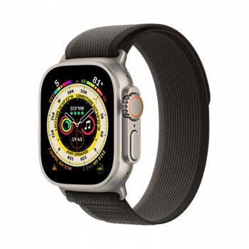 Apple Watch Ultra GPS + Cellular, 49 мм корпус из титана, ремешок Trail черного/серого цвета